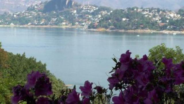 house overlooking the lake 