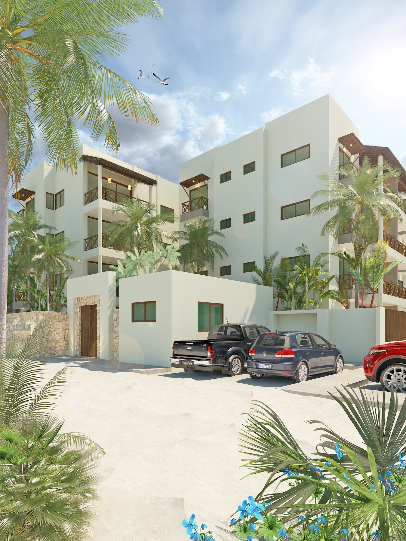 Luxurious condo in new development in second row in Chicxulub, Yucatan