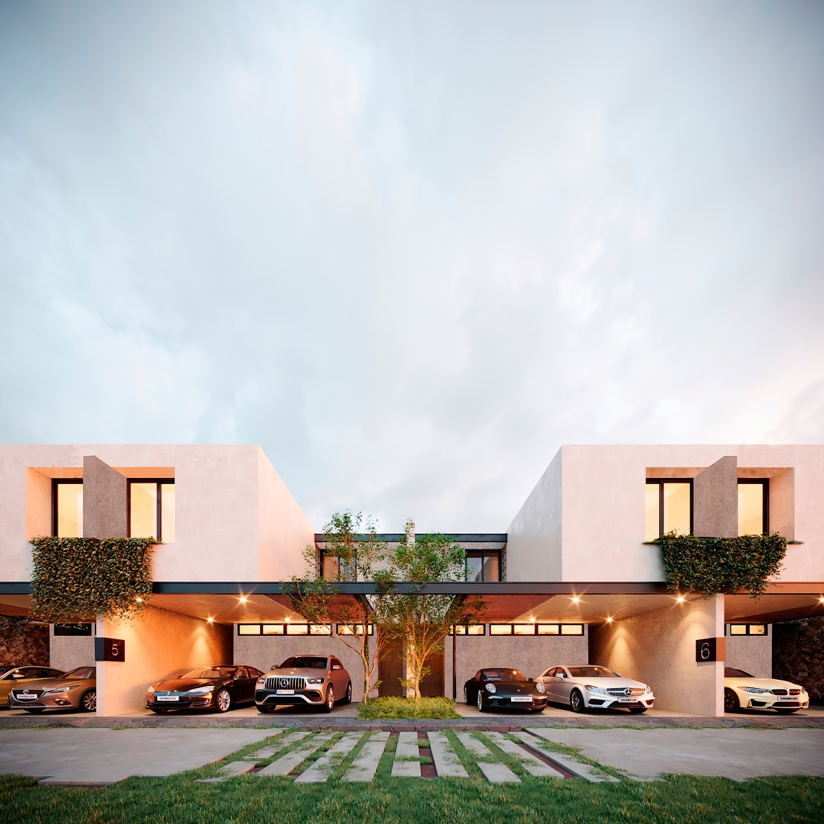 Three-bedroom house with a pool and exquisite spaces