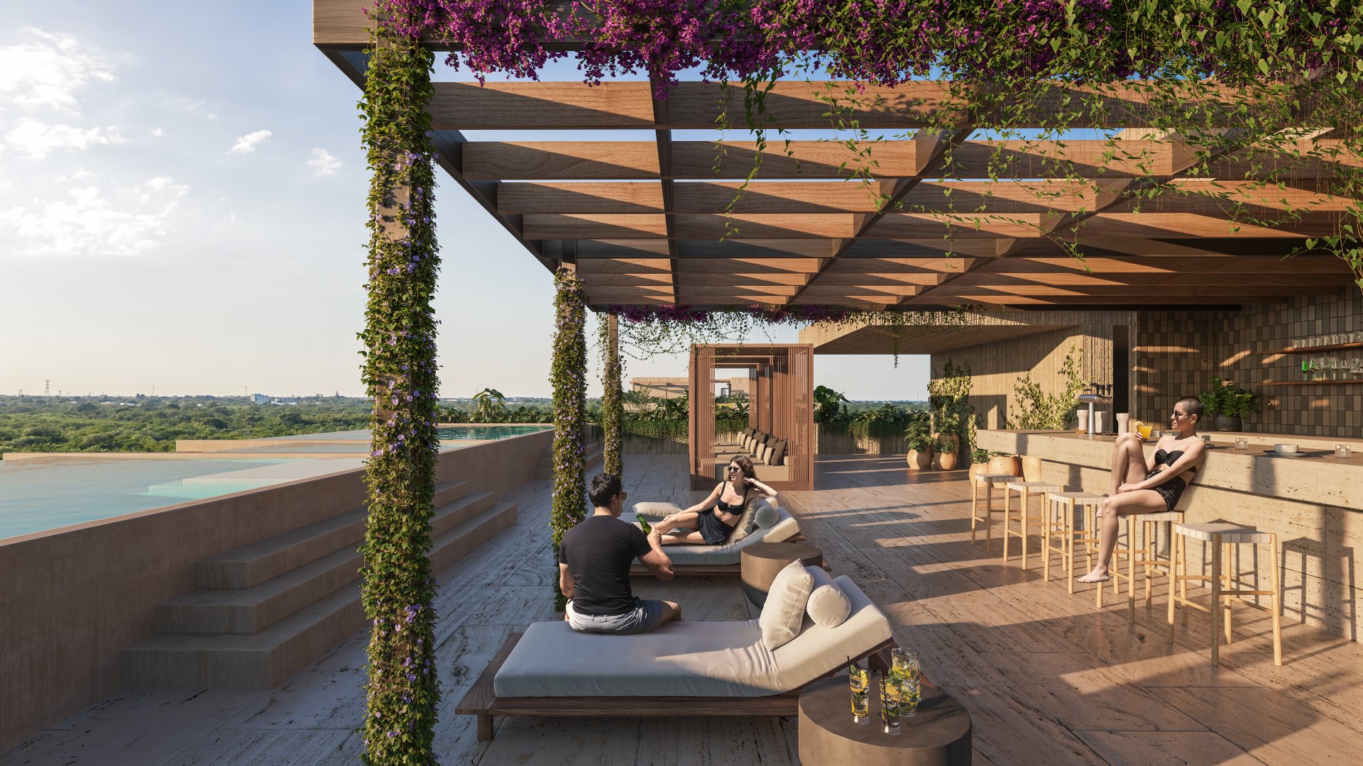 Studio with terrace within an incredible development in Mérida