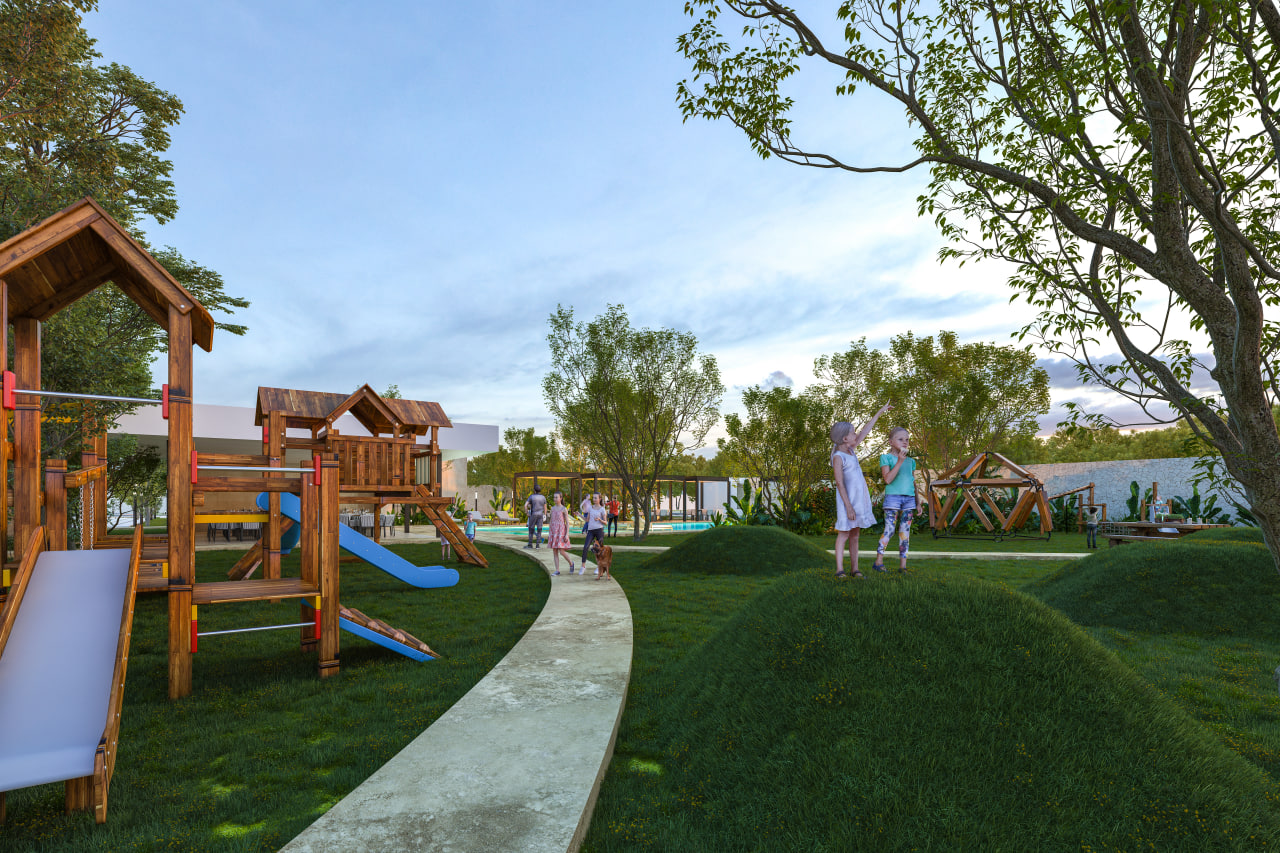 Three-bedroom house within a gated community in Merida