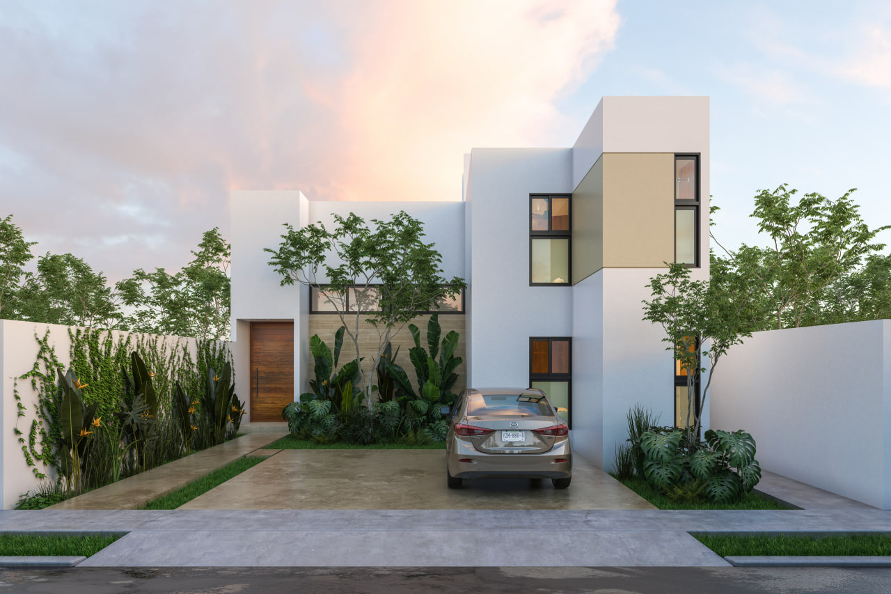 Three-bedroom house within a gated community in Merida