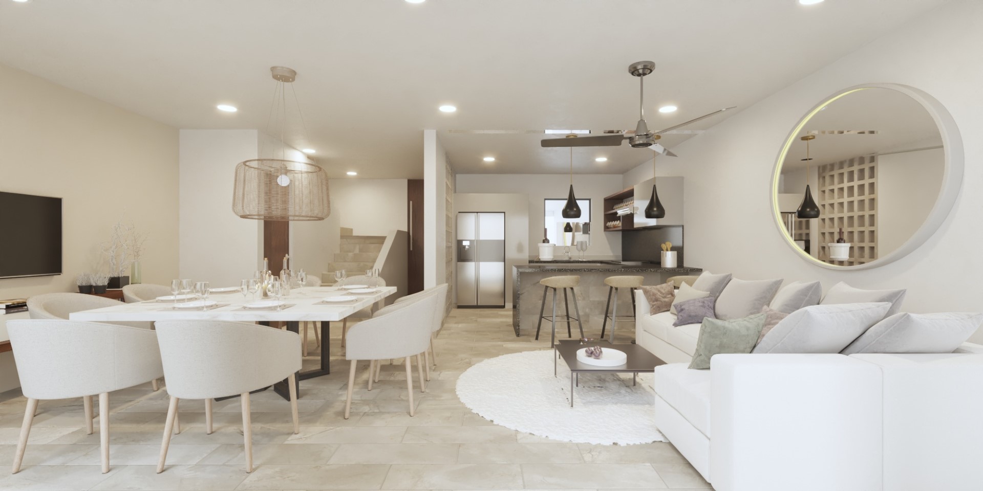 Three-bedroom townhouse with terrace and garden