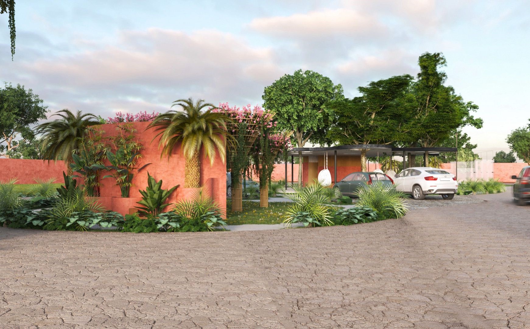 Three-bedroom house with a pool within a private community