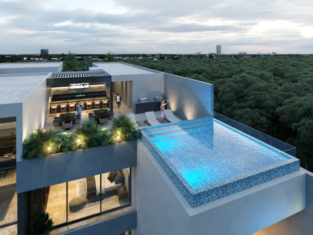 Modern two-bedroom condo in Mérida