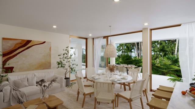 Three-bedroom oceanfront condo in Yucatán