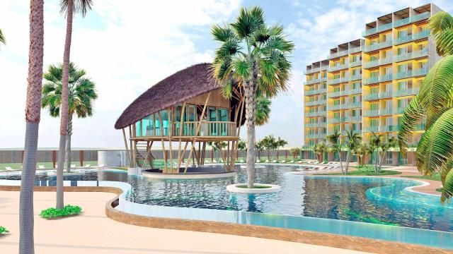 Two-bedroom condo with beautiful views of the sea in Sisal