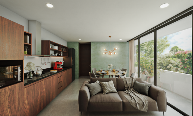 One-bedroom condo in a residential area of Mérida