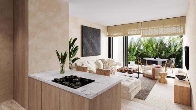 Exclusive two-bedroom beachfront condo in Sisal
