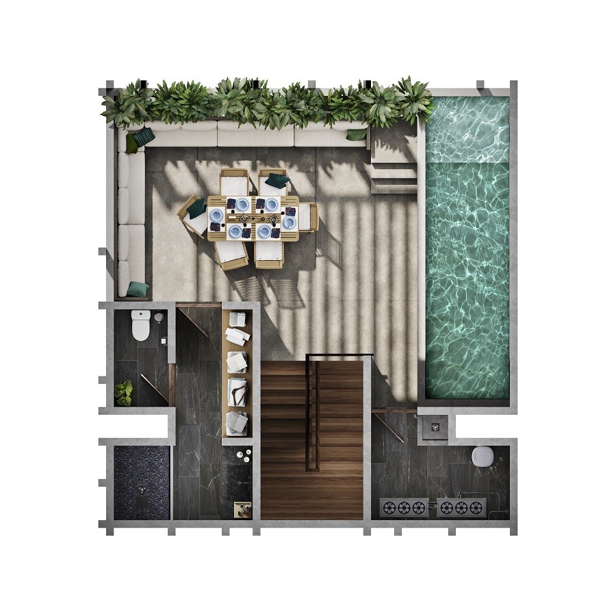 3 level condo inside Kaybe, Tulum.