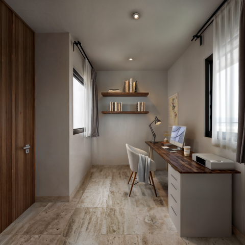 One-bedroom condo with a study in North Merida