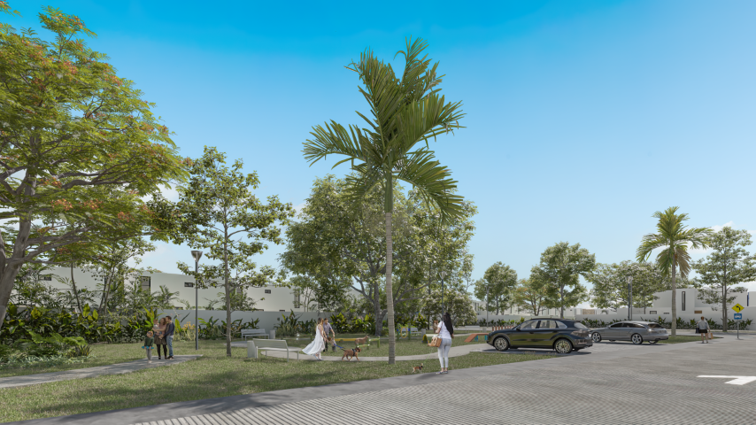 Modern three-bedroom residence with a pool