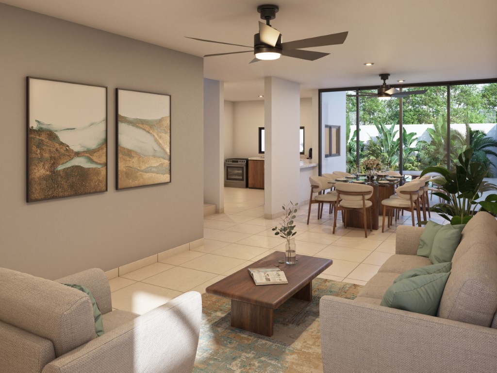 Modern three-bedroom residence with a pool