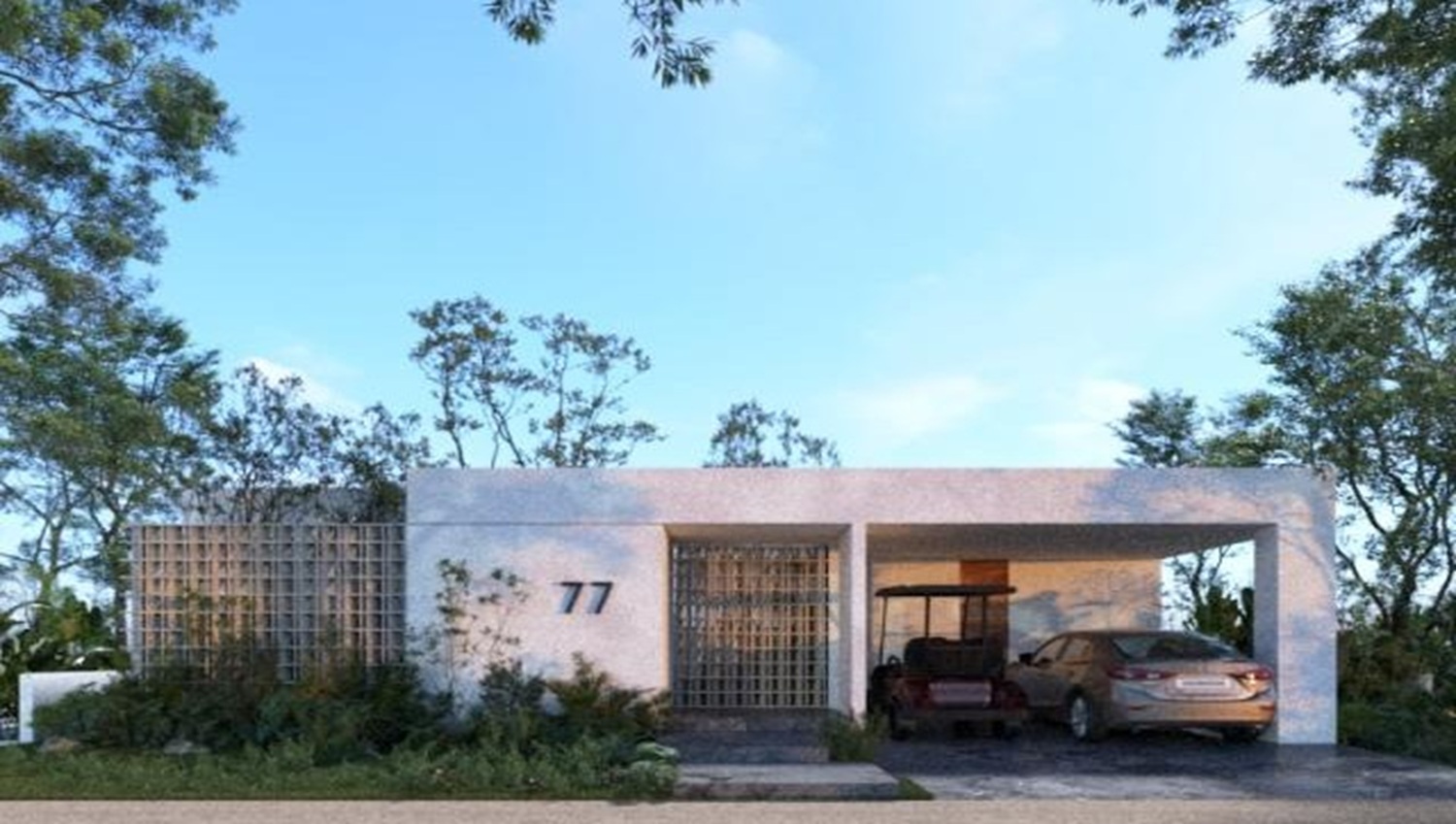 Contemporary house with lake view in Campeche Country Club