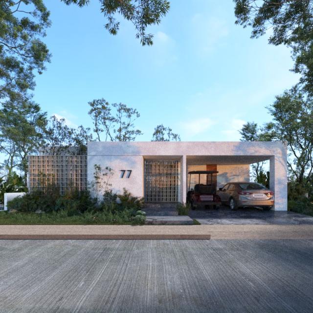 Contemporary house with lake view in Campeche Country Club
