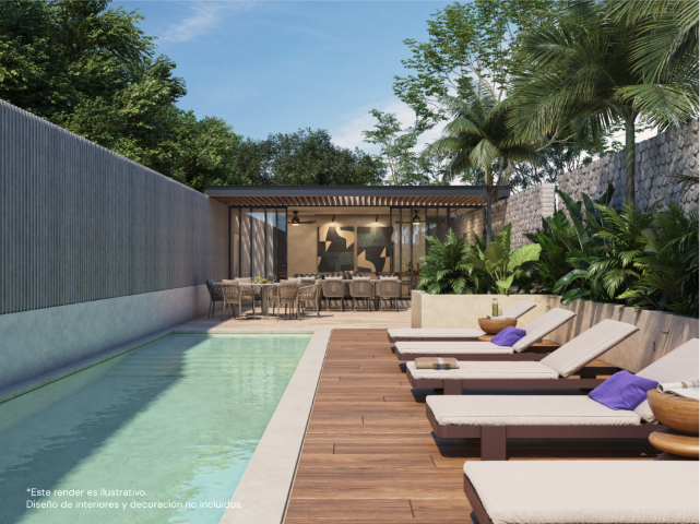 Modern condo in Temozón Norte with one bedroom