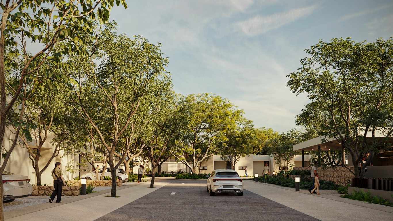 One-story home in a private residential community in Conkal