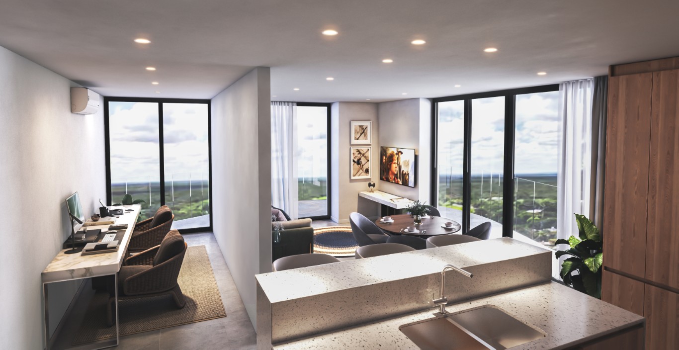 Modern two-bedroom condo in Vía Montejo in Mérida