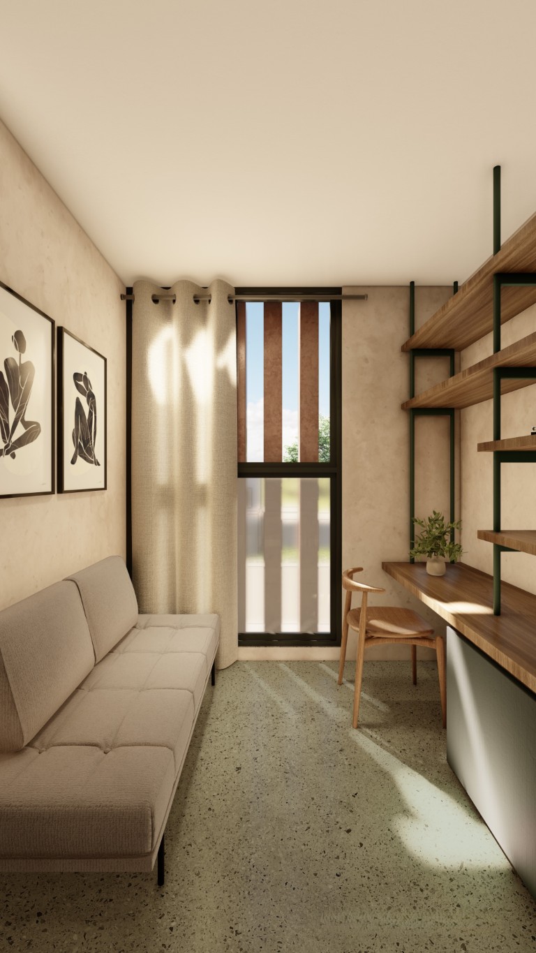 1-bedroom condo with study and balcony in northern Mérida