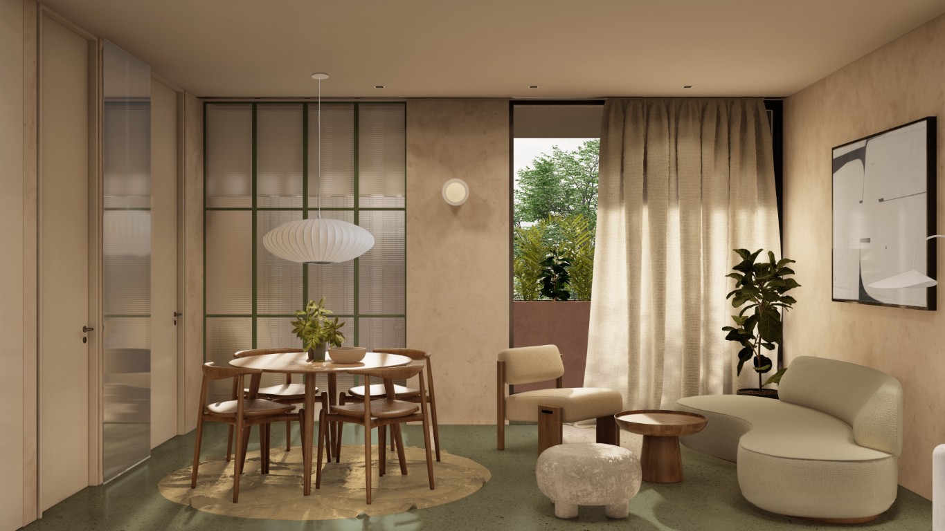 1-bedroom condo with study and balcony in northern Mérida