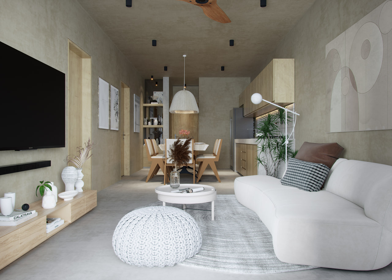 Two-bedroom condo in a development with amenities