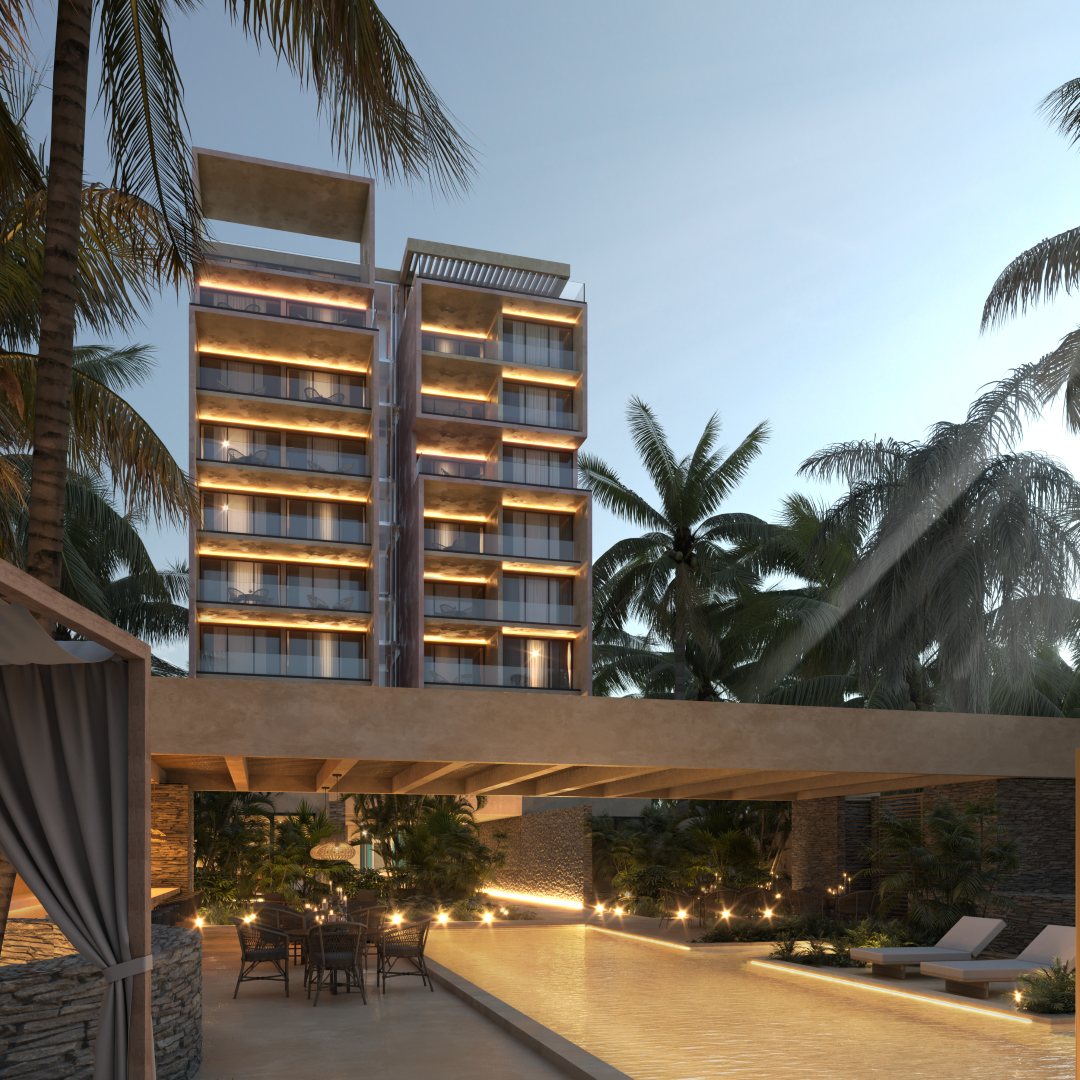 Three bedroom garden condo overlooking the ocean in Telchac