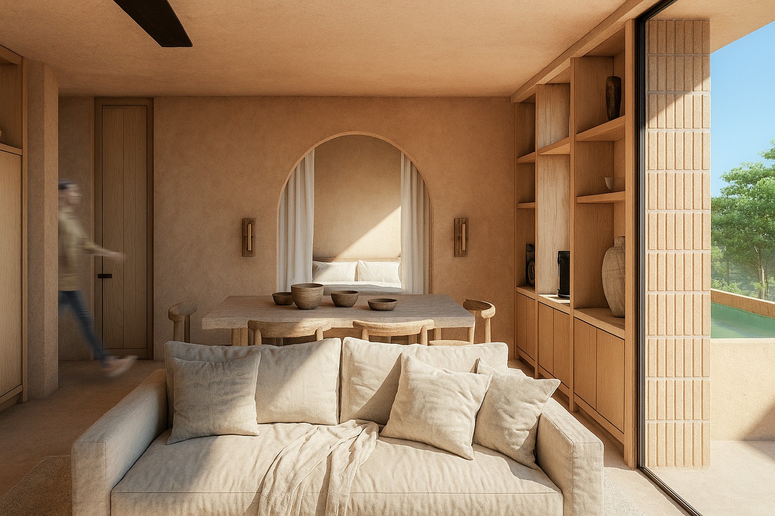 Two bedroom condo in a mixed use development in Cozumel