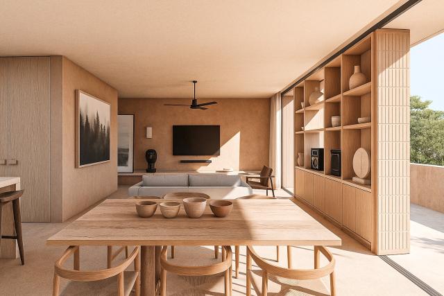 Two bedroom condo in a mixed use development in Cozumel