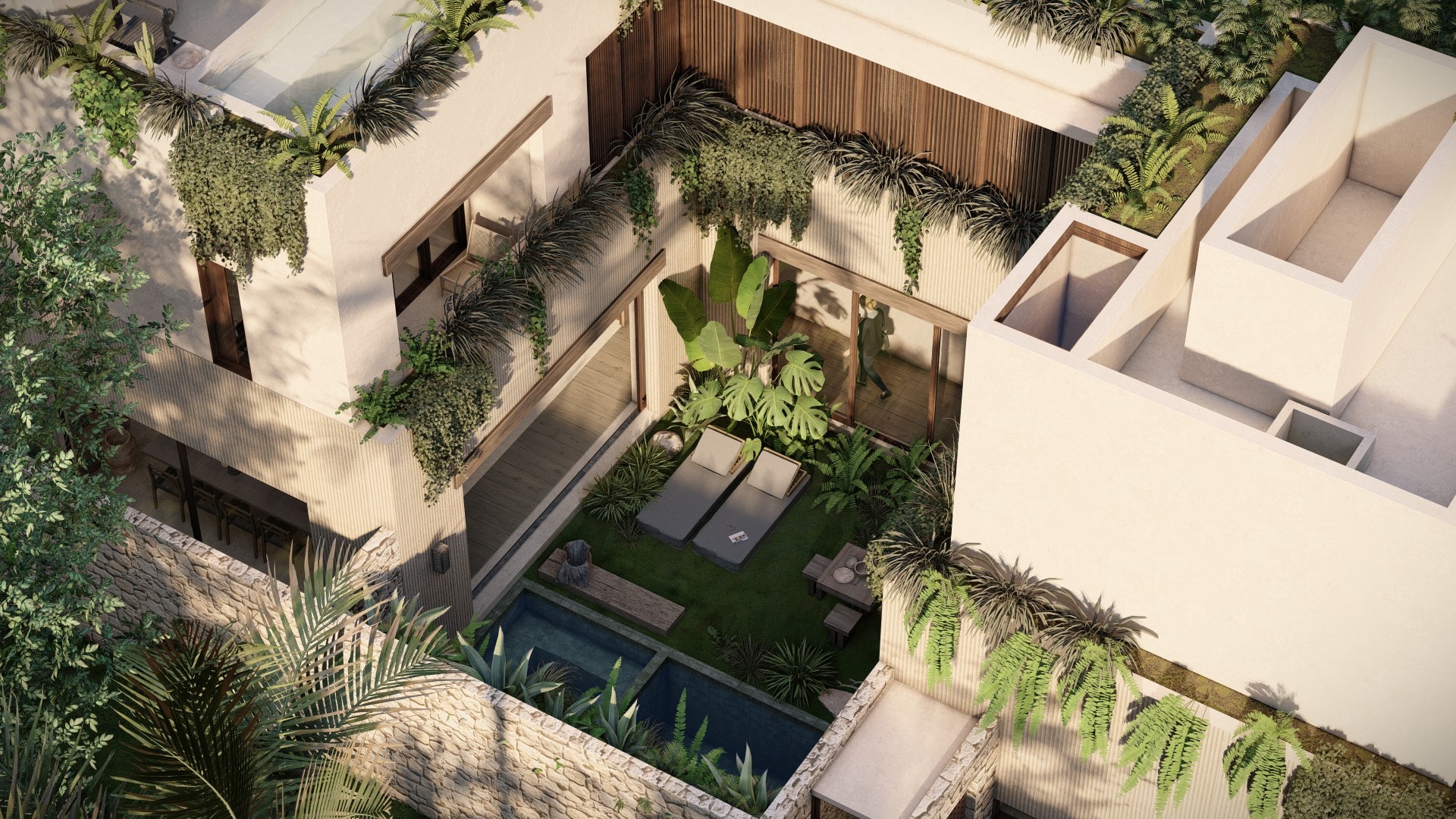 4 bedroom villa with private pool and rooftop in Cozumel
