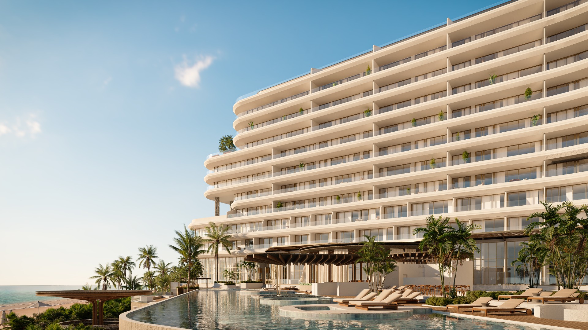 4-bedroom oceanfront condo with double balconies in Cancun