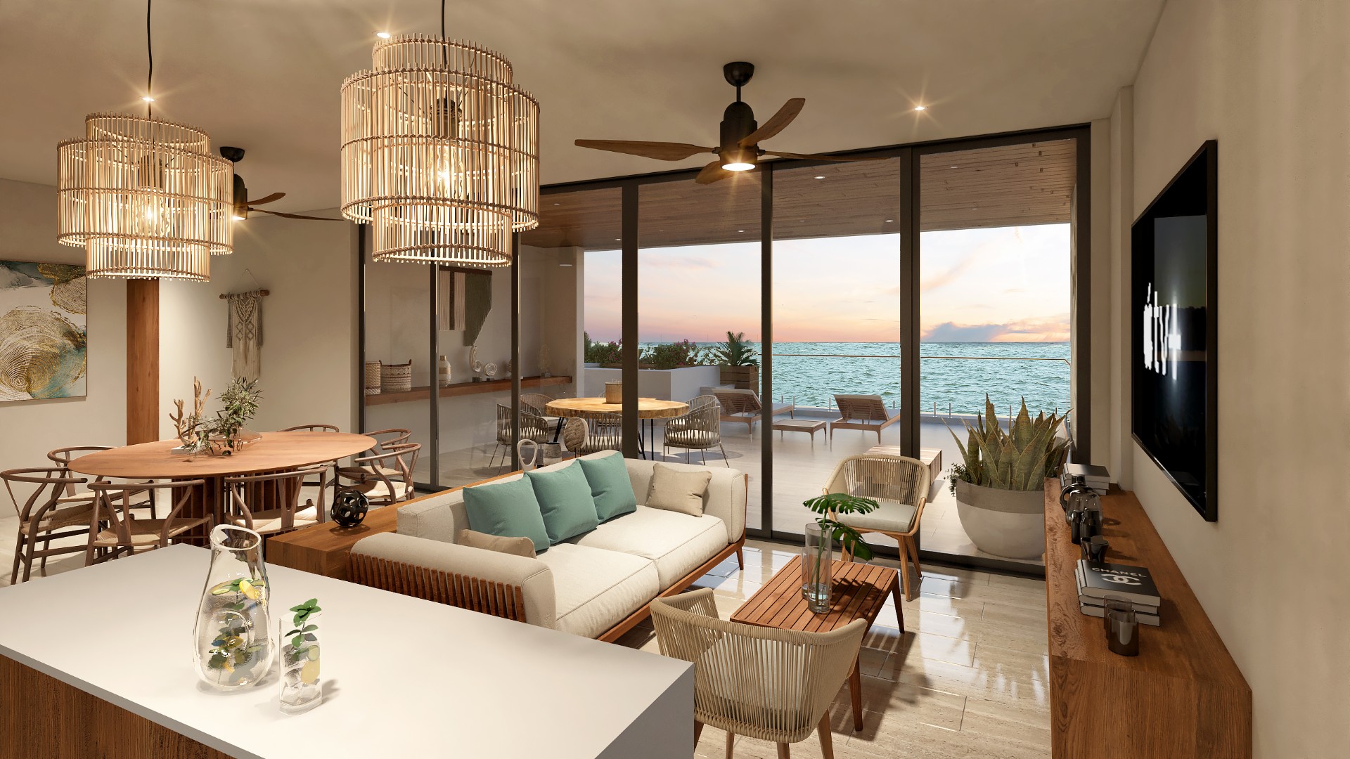 3 bedroom condo plus flex space in Chuburná Puerto