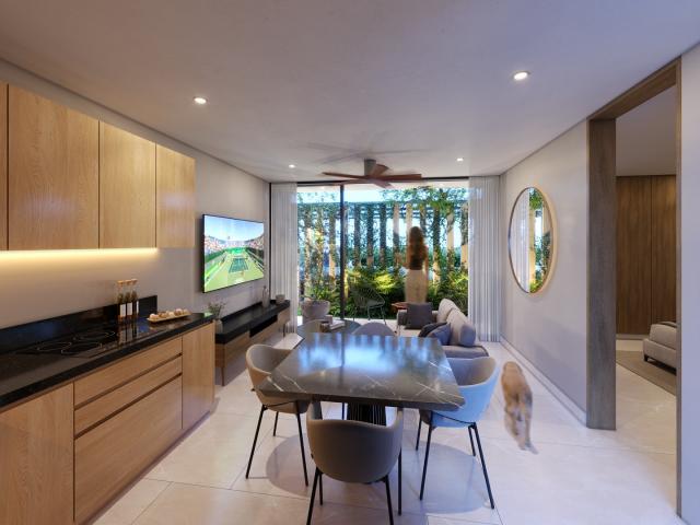 1-bedroom condo with garden and terrace in northern Mérida
